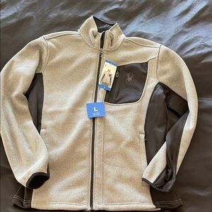 Spyder Men's Light Gray and Black Jacket